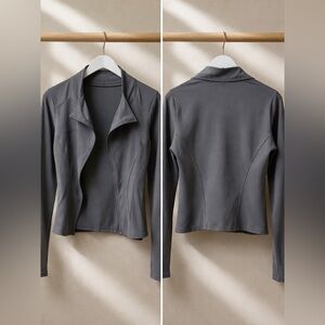 Amazon Women's Charcoal Gray Zip-Front Bomber Jacket